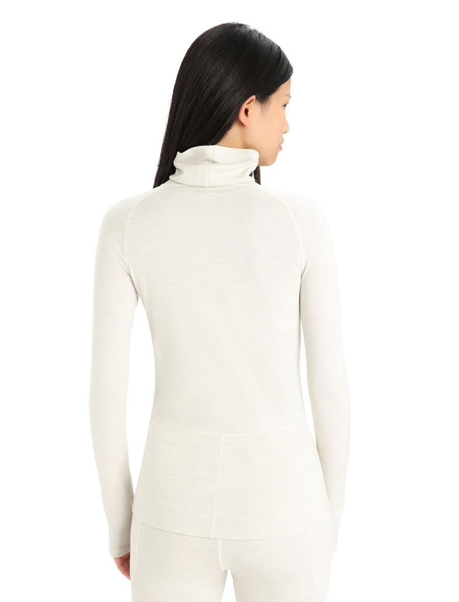 Base Layers Icebreaker MerinoFine™ Long Sleeve Roll Neck Femme Blanche | FR 1895ZUTG